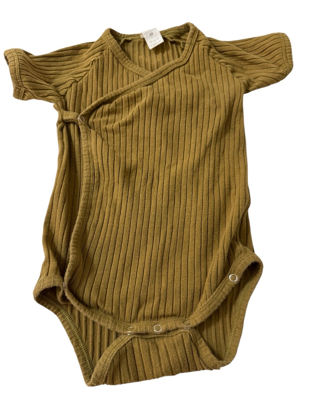 kate quinn Organic Cotton Olive Green Ribbed Wrap-Style Baby One-Piece 18-24mo